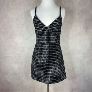 Abercrombie And Fitch Black White Tweed Mini Dress Women's Size Small